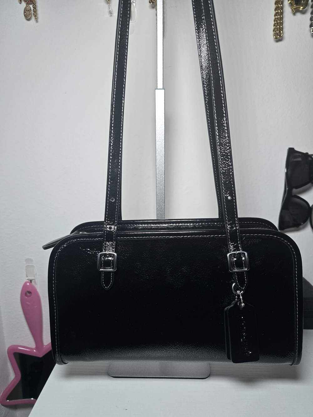 Coach Swing Zip Black Patent Leather - Picture 2 of 3